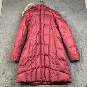 Eddie Bauer Womens Faux Fur Lodge Down Parka Coat Jacket Size TL